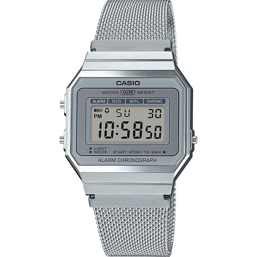 CASIO VINTAGE Mod. ICONIC SLIM DESIGN - SILVER MESH A700WEM-7AEF