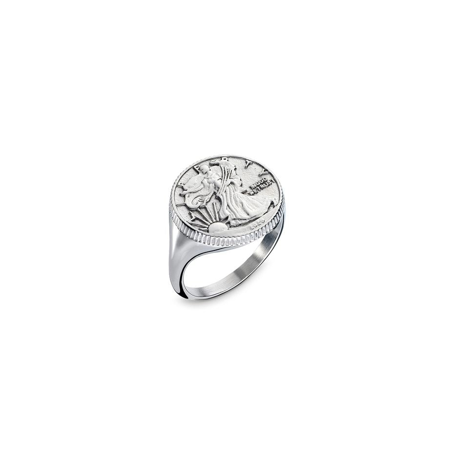 AN JEWELS JEWELRY Mod. AAC.R02S-9 silver ring with engraved design, elegant and stylish accessory.
