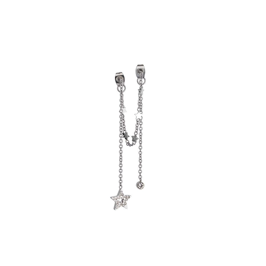 AN JEWELS JEWELRY Mod. ADC.E81SC silver chain earrings with star and crystal embellishments