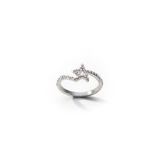 AN JEWELS JEWELRY Mod. ADC.R01SC-8 silver star-shaped ring on white background