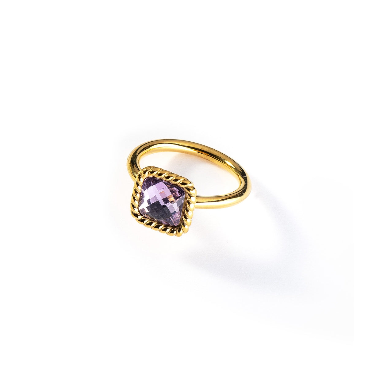 AN JEWELS JEWELRY Mod. AL.RMW07GVI-9 gold ring with purple gemstone