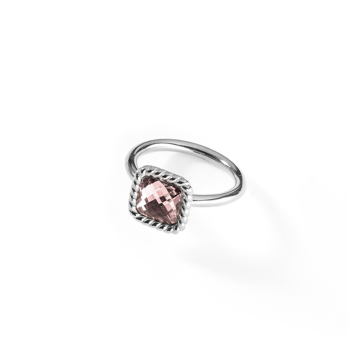 AN JEWELS JEWELRY Mod. AL.RMW07SPK-8 featuring a silver ring with a pink gemstone.