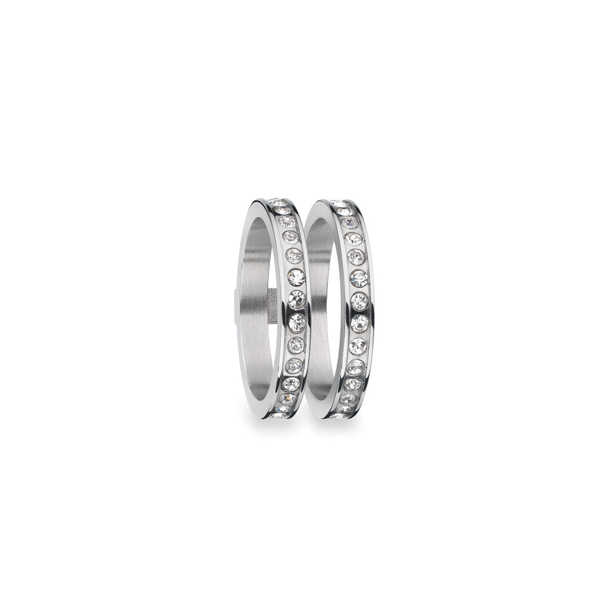 AN JEWELS JEWELRY Mod. AR.R2NS01SC-7 silver rings with embedded crystals