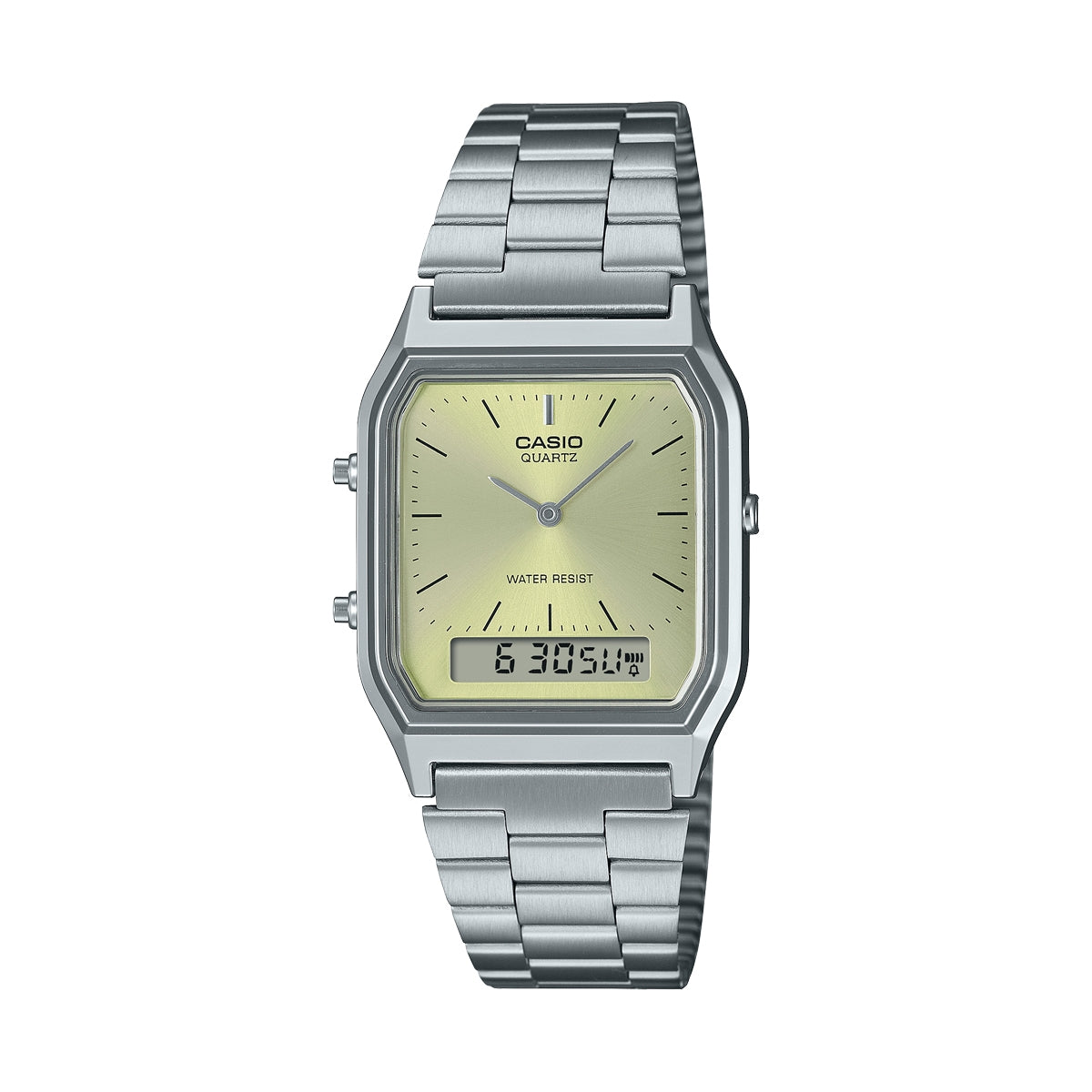 CASIO VINTAGE Mod. EDGY COLLECTION SUNRAY DIAL - GREEN LEMON AQ-230A-9AMQYES