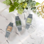CASIO VINTAGE Mod. EDGY COLLECTION SUNRAY DIAL - GREEN LEMON AQ-230A-9AMQYES
