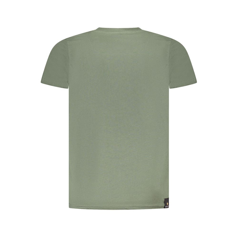 Back view of Accademia Militare Green Cotton T-Shirt with short sleeves and crew neck.
