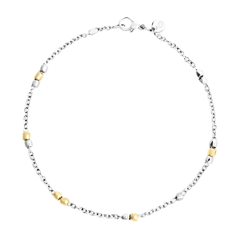 BRACCIALI DODO MOD. DBC4000GRANX000OAL silver and gold beaded chain bracelet