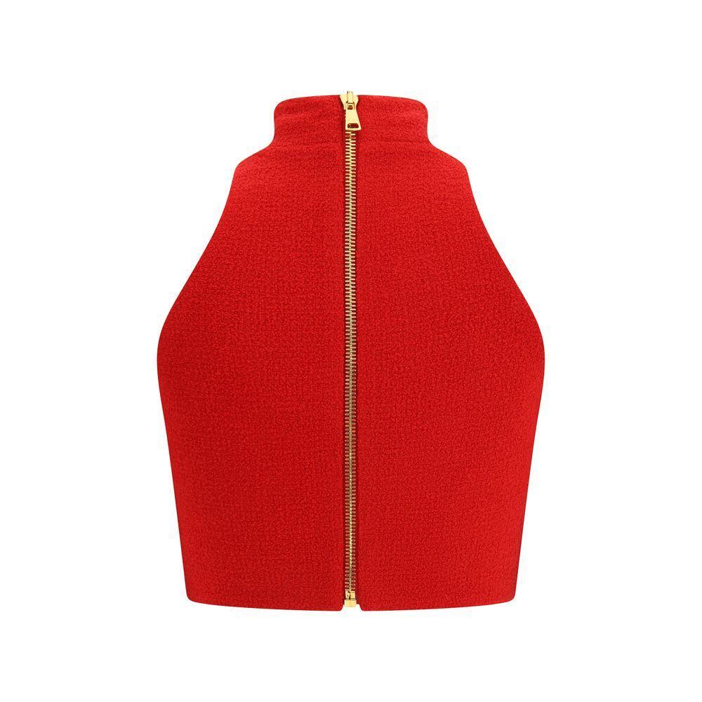 Balmain Bouclé wool crop Top BA-FF1AB496WD033AC-34