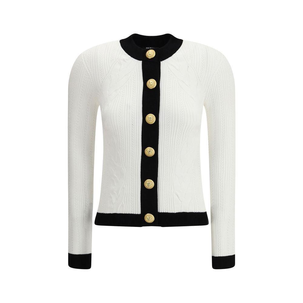 Balmain Contrast trim Cardigan BA-FF1KL191KI64GAB-IT40 | M
