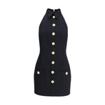 Balmain Sleeveless Short Dress BA-FF1R5131WC090PA-IT38 | S