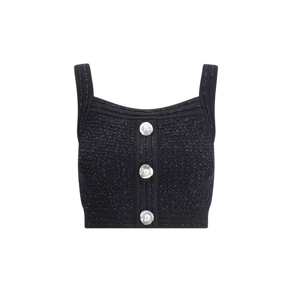 Balmain Tweed crop Top BA-FF1AB052KI740PA-34