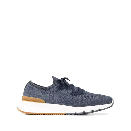 Brunello Cucinelli Cotton chiné knit runners Sneakers