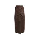 Brunello Cucinelli Leather Skirt BR-8736285688020-42