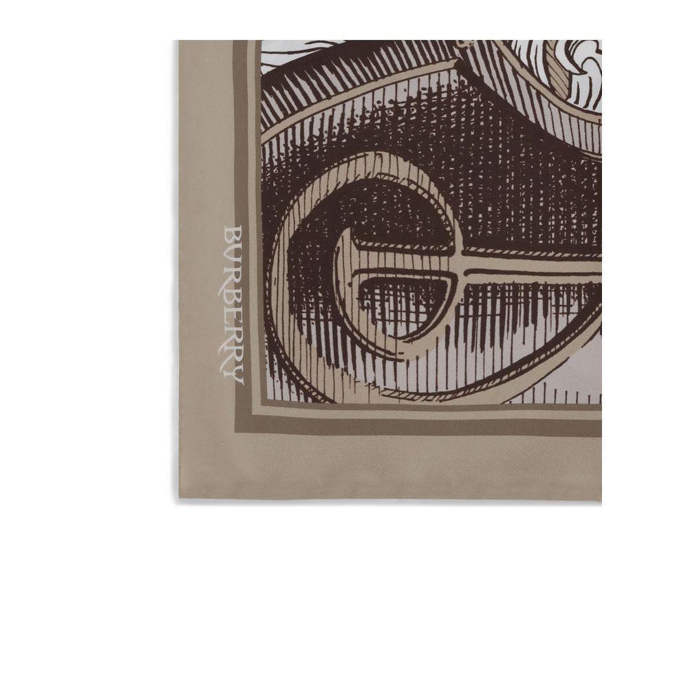 Burberry Knight Engraving print silk Scarf BU8114819C3470BB