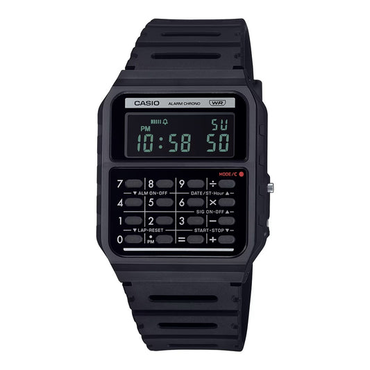 CASIO VINTAGE Mod. CALCULATOR EDGY COLLECTION - FULL BLACK WATCHES