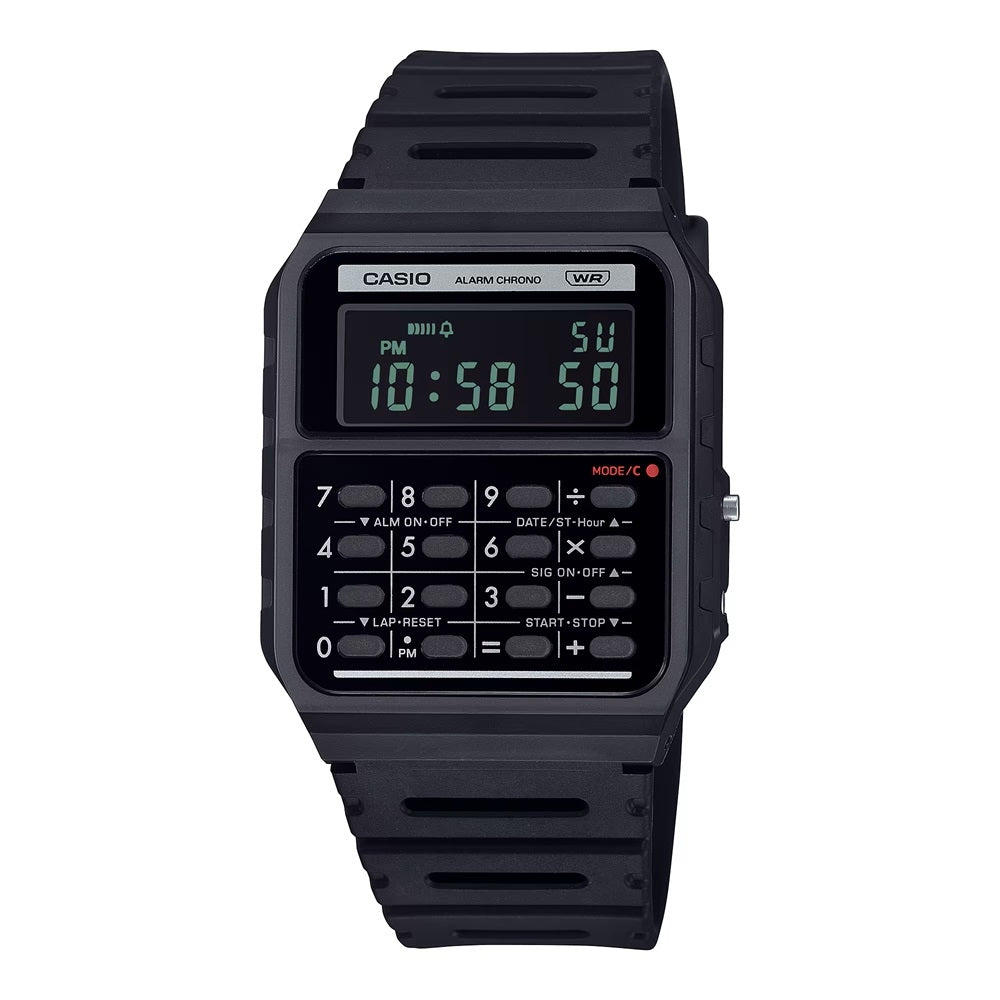 CASIO VINTAGE Mod. CALCULATOR EDGY COLLECTION - FULL BLACK WATCHES