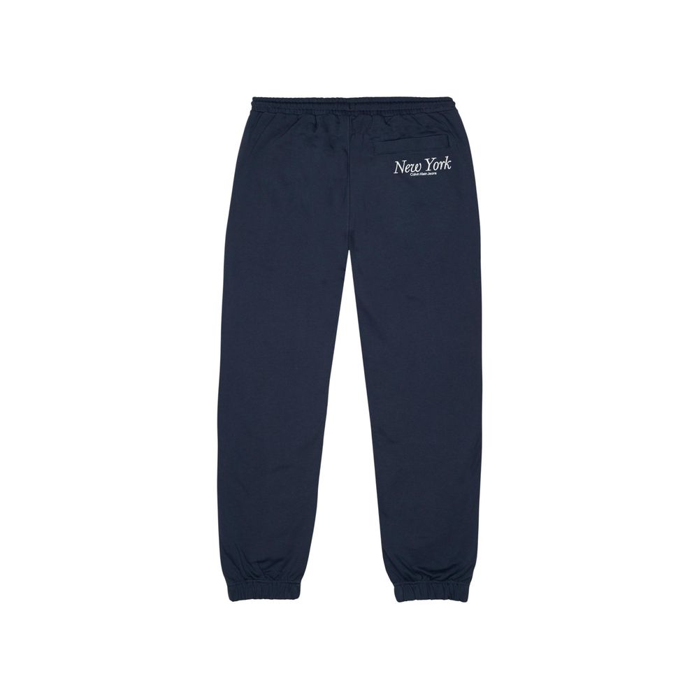 Calvin Klein Jeans Blue Organic Cotton Joggers (Workout Pants) with New York script.