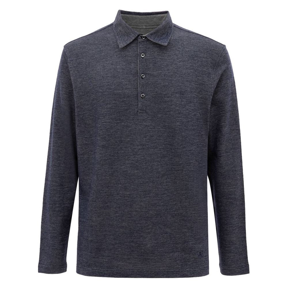 Corneliani Blue Wool Polo Shirt CO-7724673-IT50 | L