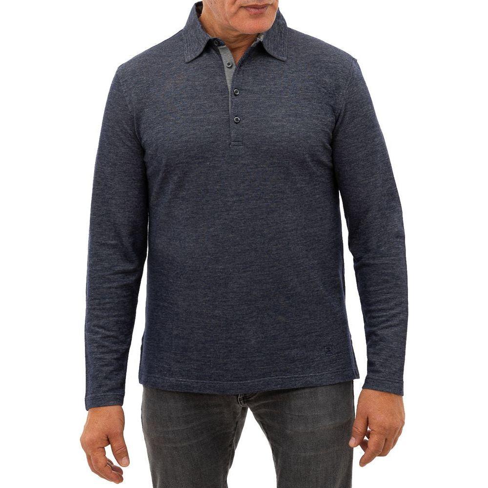Corneliani Blue Wool Polo Shirt CO-7724673-IT50 | L