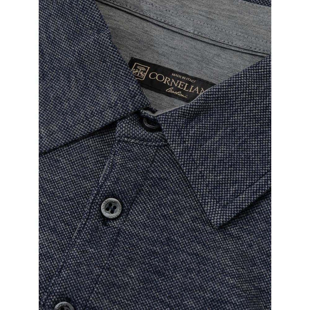 Corneliani Blue Wool Polo Shirt CO-7724673-IT50 | L