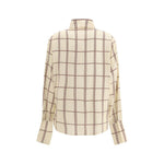 Crida Milano Feltre silk Shirt CR-FELTRECHECKOFFWH-1