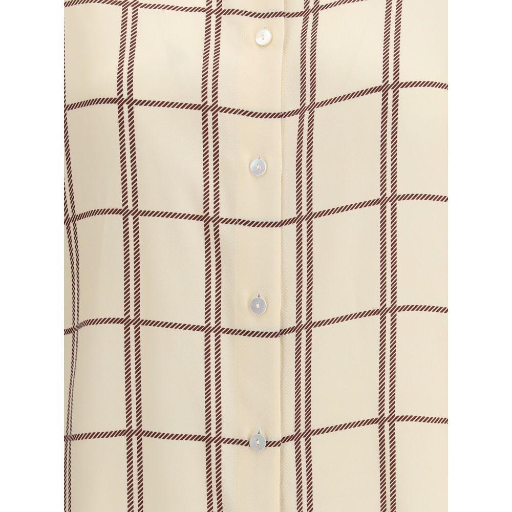 Crida Milano Feltre silk Shirt CR-FELTRECHECKOFFWH-1