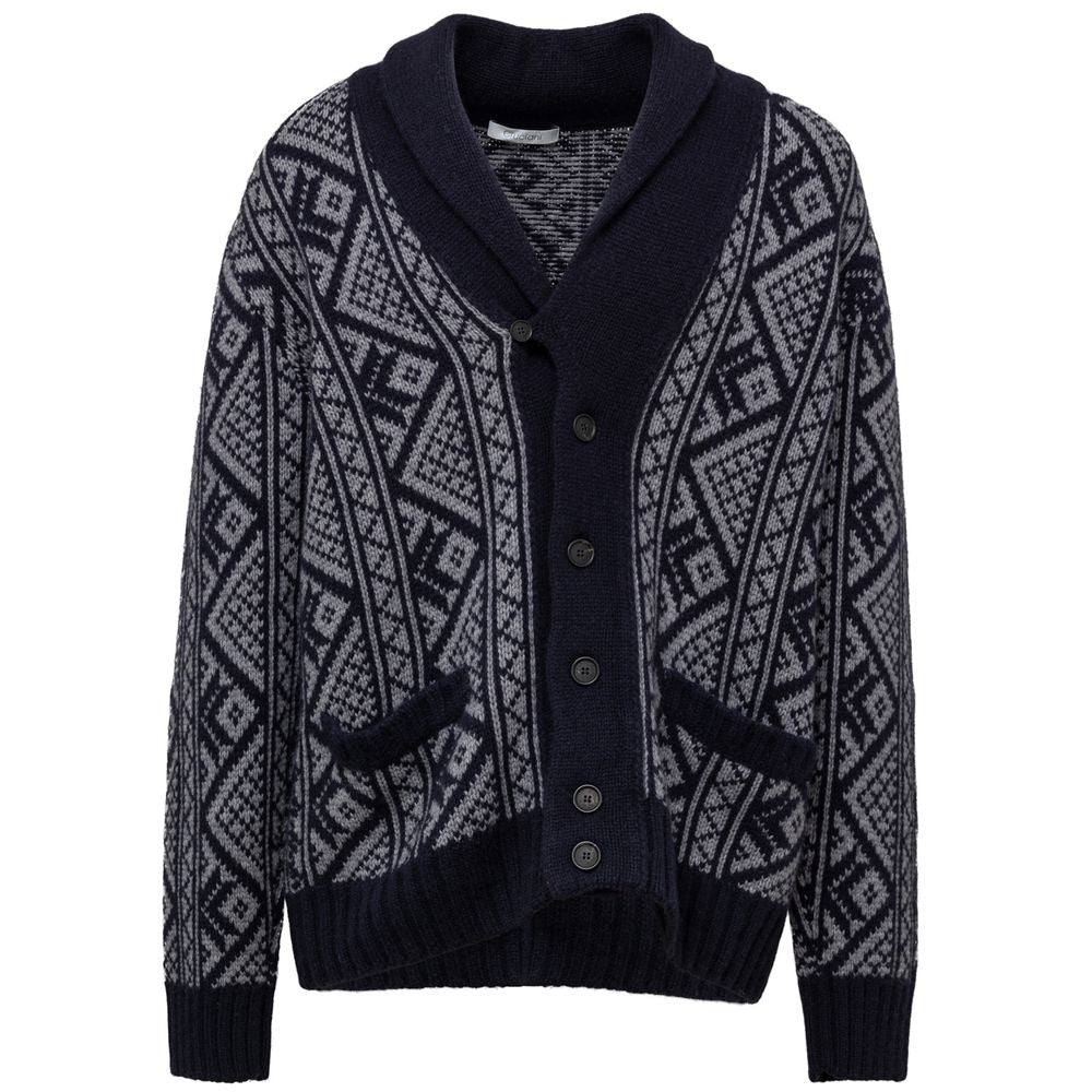 Cruciani Bicolor Cashmere Cardigan CR-875466720044726-IT58 | 3XL