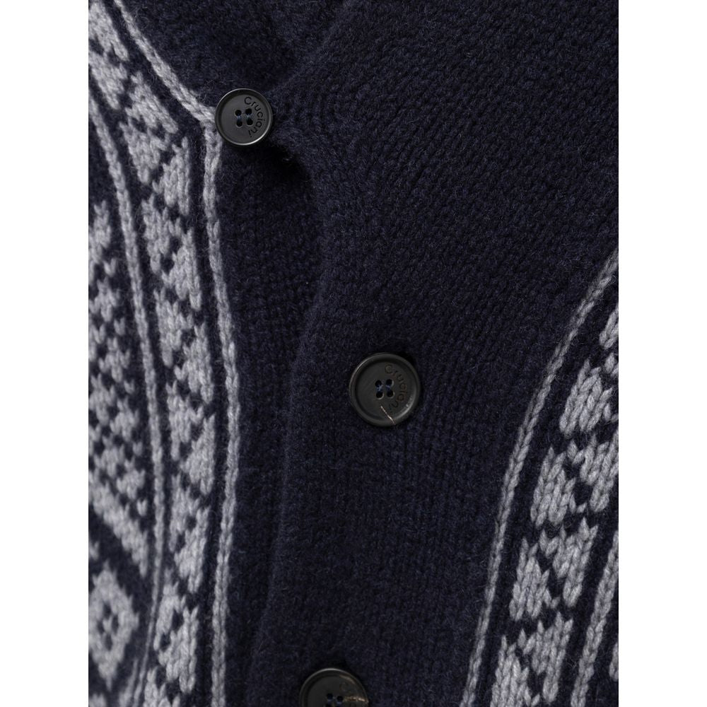 Cruciani Bicolor Cashmere Cardigan CR-875466720044726-IT58 | 3XL