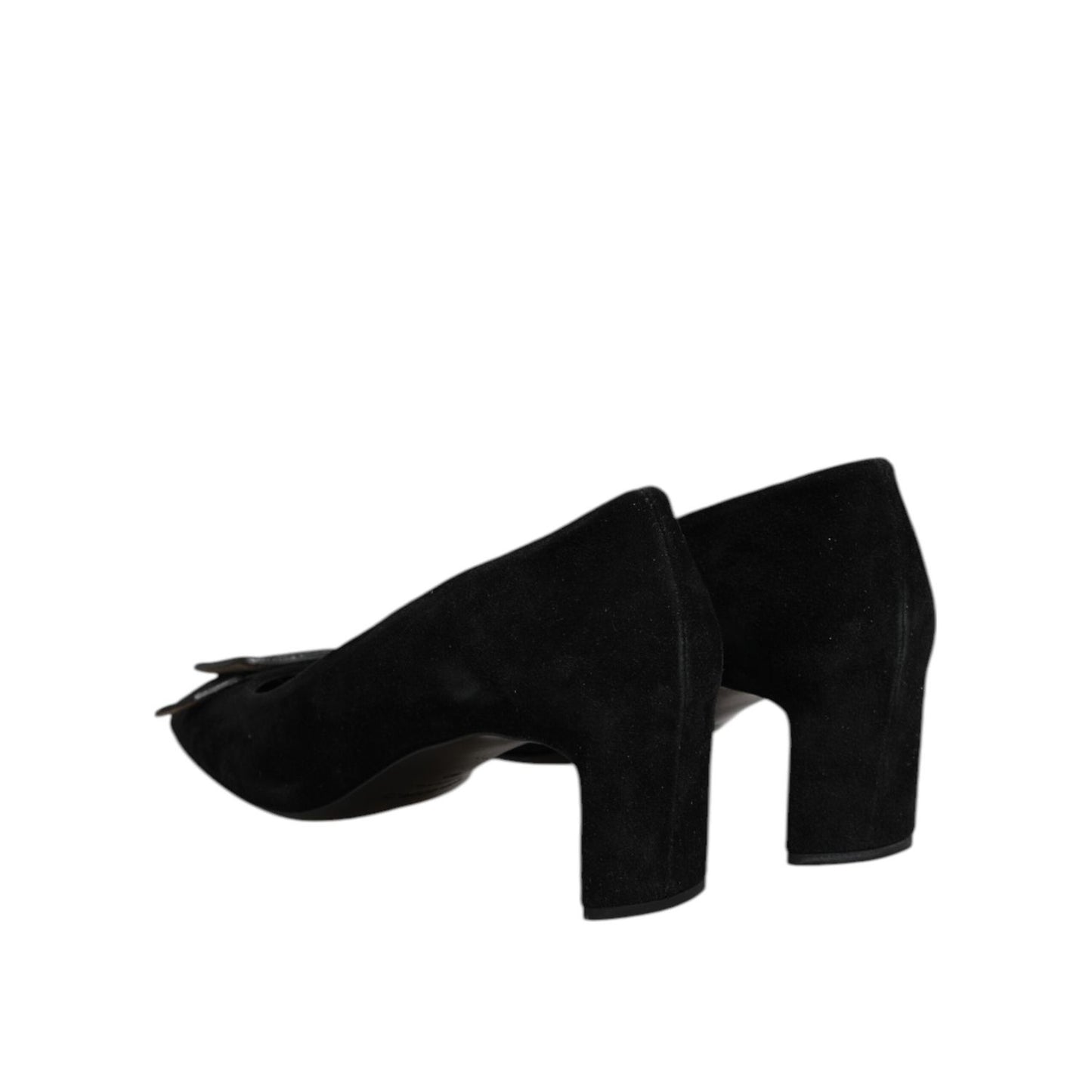 DEL CARLO Black Suede Leather Slip On High Heels Pump Shoes LA12589-40