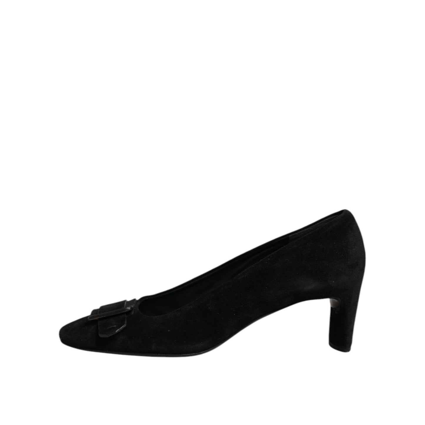 DEL CARLO Black Suede Leather Slip On High Heels Pump Shoes LA12589-40