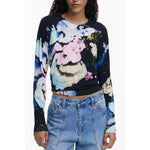 Desigual Black Linen Women Sweater DE-39777-XS