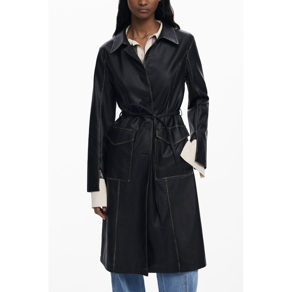 Desigual Black Polyethylene Women Coat DE-39771-XS