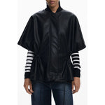 Desigual Black Polyethylene Women Poncho DE-39873-ONE SIZE