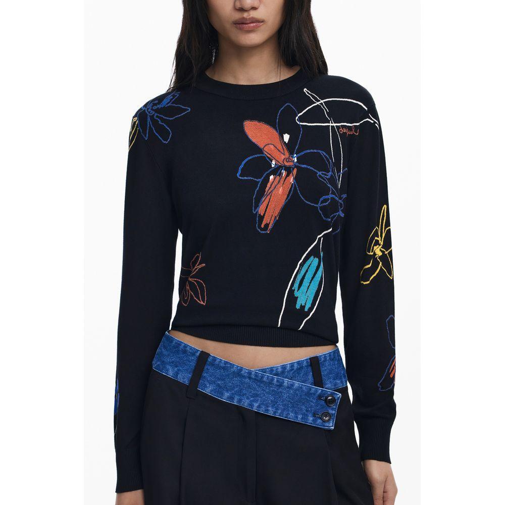 Desigual Black Viscose Women Sweater DE-39760-XS