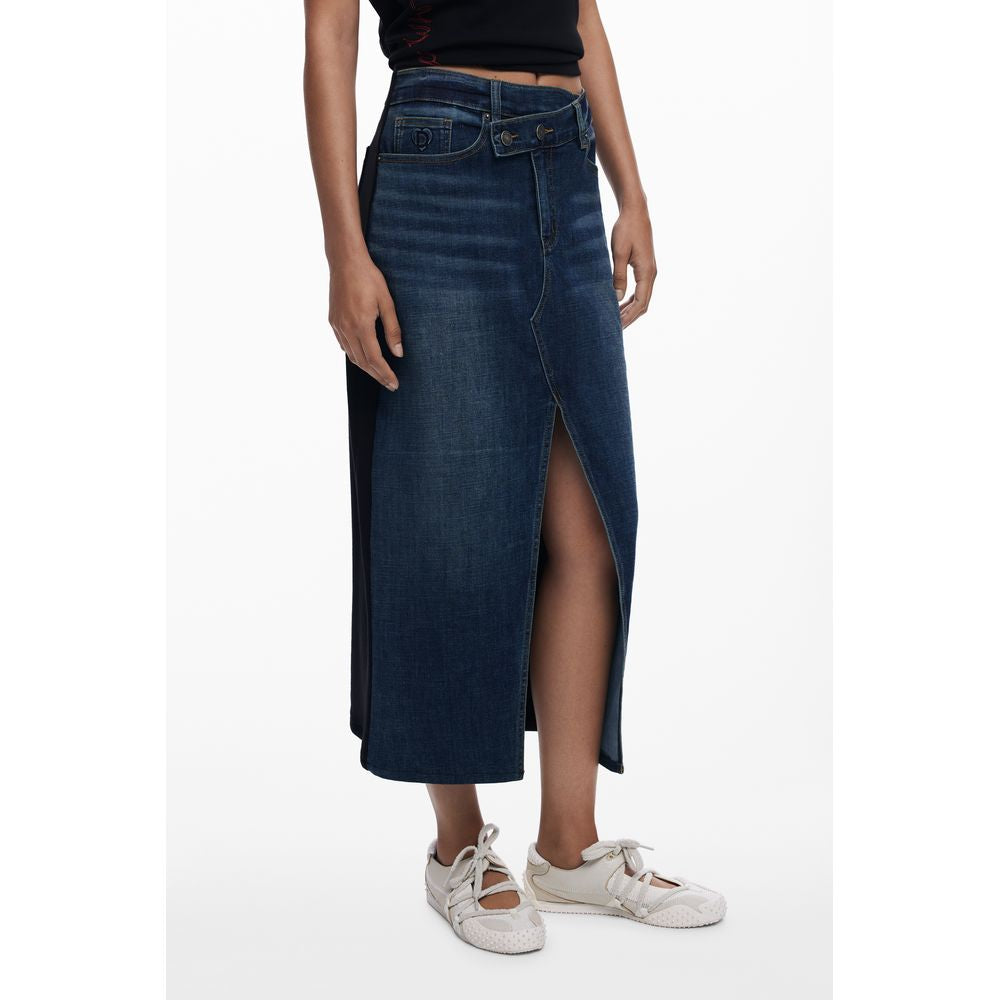 Desigual Blue Cotton Women Skirt DE-39763-XS