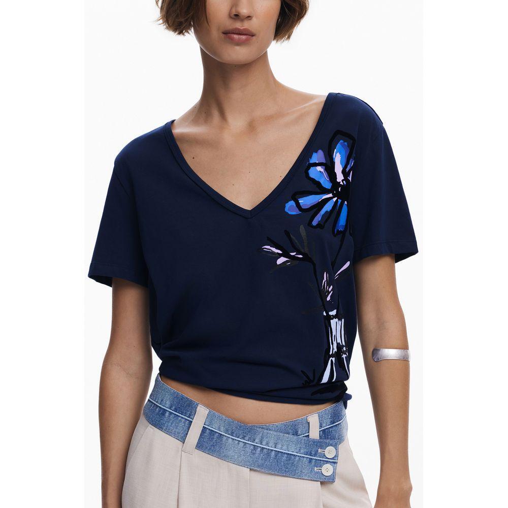 Desigual Blue Cotton Women T-Shirt DE-39773-XS
