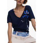 Desigual Blue Cotton Women T-Shirt DE-39773-XS