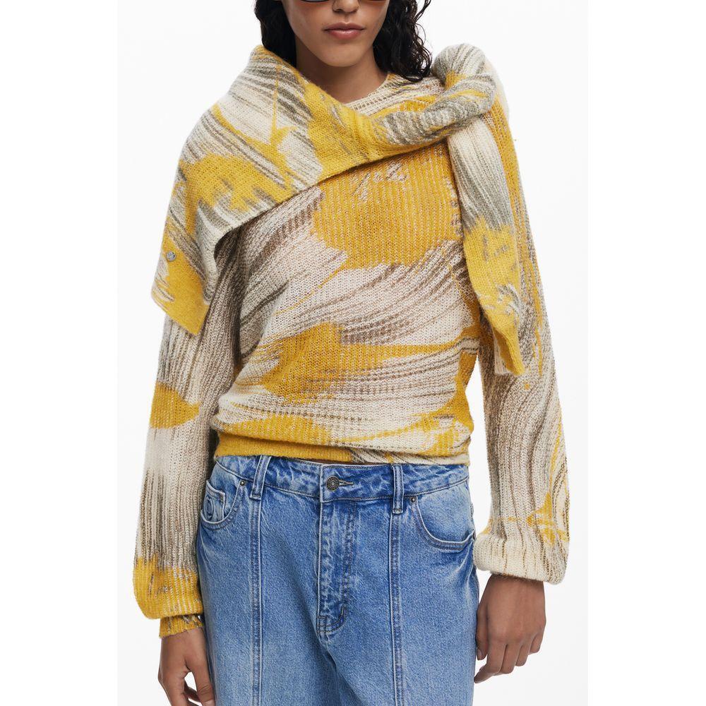Desigual Yellow Wool Women Sweater DE-39782-XS