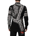 Dolce & Gabbana Black Bandana Print Logo MARTINI Dress Shirt TSH91323-43