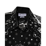 Dolce & Gabbana Black Bandana Print Logo MARTINI Dress Shirt TSH91323-43