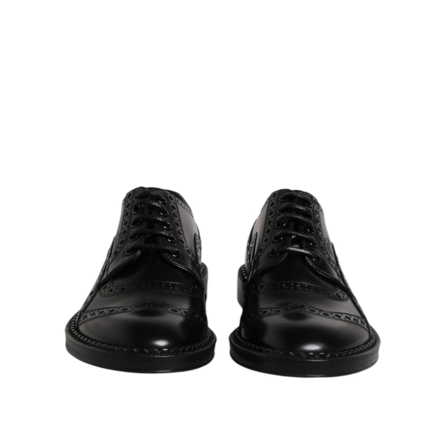 Dolce & Gabbana Black Calf Leather Derby Formal Dress Shoes MV7585-41.5
