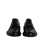 Dolce & Gabbana Black Calf Leather Derby Formal Dress Shoes MV7585-41.5