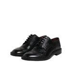 Dolce & Gabbana Black Calf Leather Derby Formal Dress Shoes MV7585-41.5