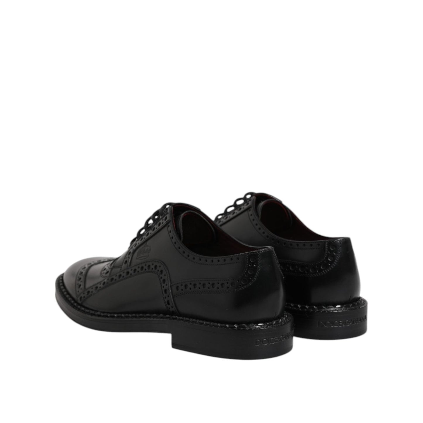 Dolce & Gabbana Black Calf Leather Derby Formal Dress Shoes MV7585-41.5