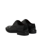 Dolce & Gabbana Black Calf Leather Derby Formal Dress Shoes MV7585-41.5