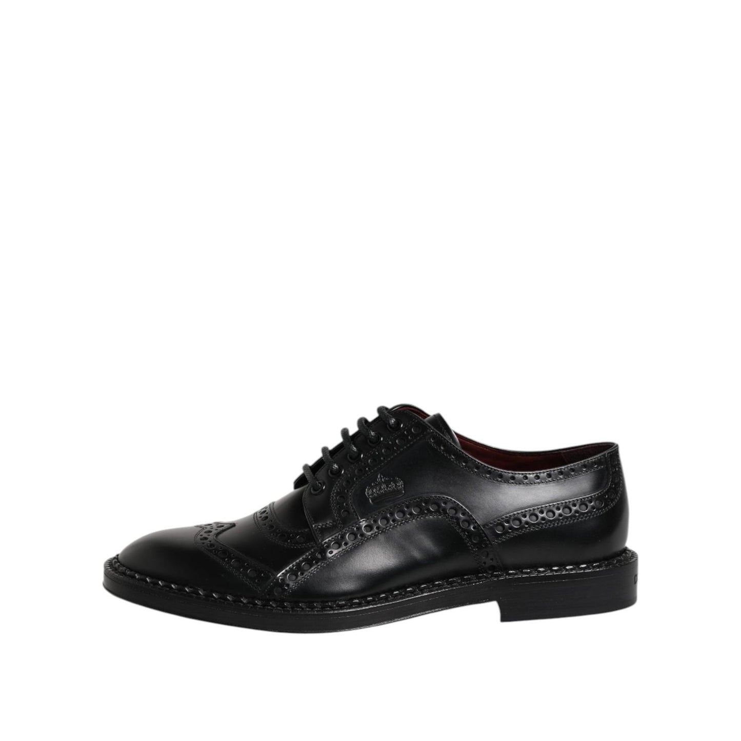 Dolce & Gabbana Black Calf Leather Derby Formal Dress Shoes MV7585-41.5