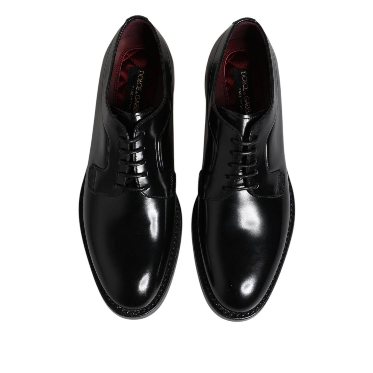 Dolce & Gabbana Black Calf Leather Lace Up Dress Derby Shoes MV7620-40