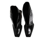 Dolce & Gabbana Black Calfskin Leather Logo High Boots Shoes MV7503-44