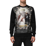 Dolce & Gabbana Black Cashmere Cherub Print Baroque Sweater TSH90304-50