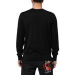 Dolce & Gabbana Black Cashmere Cherub Print Baroque Sweater TSH90304-50